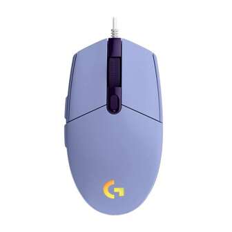 G102有線遊戲滑鼠，8,000 DPI，彩虹光學效果LIGHTSYNC RGB，6個可編程按鈕，板載記憶體，屏幕映射，適用於PC/電腦和筆記本電腦，淡紫色