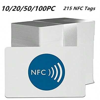 5/10/20/50/100 Pcs 215 NFC Tags Programmable NFC Blank Clone Cards NFC Chip NFC Business Card NFC Tags Rewritable Ntag 215 NFC Tags For Android And All Phone NFC Enabled