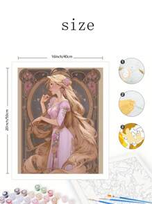 Kit de pintura Personalizado con temática de Rapunzel, pintura al óleo de bricolaje, utilizado para la decoración de paredes y dormitorios, mejor regalo para amigos, 40*50cm