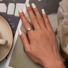 New S925 Sterling Silver Ring, Shiny Romantic Heart Shaped Cubic Zirconia Jewelry, Elegant White Gold Plated Women Engagement & Wedding Ring, Perfect Gift For Couple