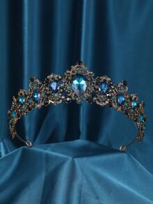 Purple Crystal Wedding Crown For Queen Bridal Headdress Fashion Tiaras Hairwear Girls Prom Head Ornaments Jewelry - Multicolor - View 12