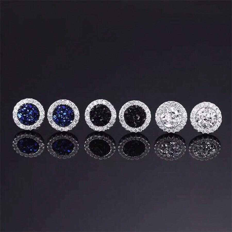 2 Stück einfache & stilvolle personalisierte Strass-Ohrstecker für Paar, Alltagsmode - Stern - Übersicht 1