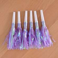 6pcs/Pack Pink Tassel Whistle Horn For Adult Party, Birthday Party, Cheerleading,Wedding Whistles, Small Gift,Christmas,Valentine's Day, Birthday, Party Horn A Variety Of Color Whistles Creative Small Gifts