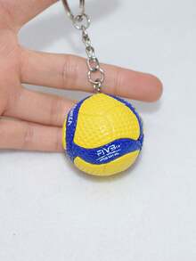 1pc Stylish Sports Memorabilia Business Gift Bag Accessory - MIKASA Volleyball Keychain - Yellow - View 3
