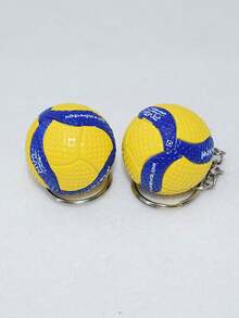 1pc Stylish Sports Memorabilia Business Gift Bag Accessory - MIKASA Volleyball Keychain - Yellow - View 4