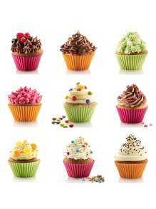 12 Piezas, Moldes De Silicona Reutilizable Para Cupcakes - Perfecto Para Hornear Muffins, Pasteles Y Más!