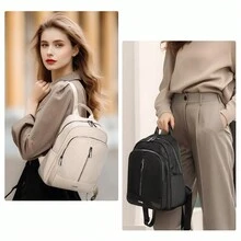 HOMIEE Backpack Women, Anti-Theft Rucksack Bag For Women, Lightweight Fashion Backpack School Bag Travel Backpack For Commuting, Work, Weekend, Daily - Beige - View 7