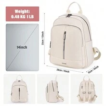 HOMIEE Backpack Women, Anti-Theft Rucksack Bag For Women, Lightweight Fashion Backpack School Bag Travel Backpack For Commuting, Work, Weekend, Daily - Beige - View 3