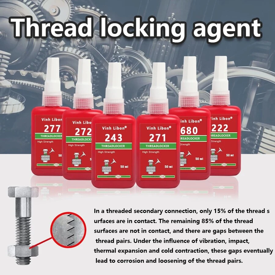 Metal Threadlocker High Temperature Resistant Screw Glue, AntiLoose