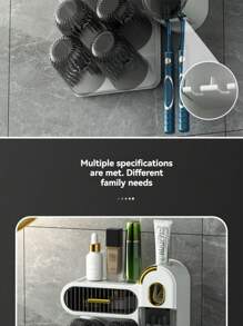 2入組牙刷杯架套裝，浴室掛牆家庭牙刷杯架，牙刷和杯子收納架 - 白色 - 查看 4