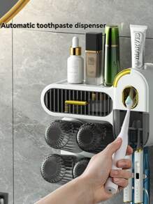 2入組牙刷杯架套裝，浴室掛牆家庭牙刷杯架，牙刷和杯子收納架 - 白色 - 查看 5