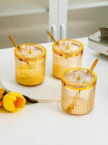 1pc Kitchen Storage Box Condiment Bottle MSG Salt Canister - Clear - View 6