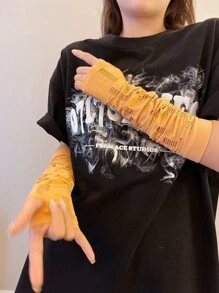 1 双女士 Y2K 风格破旧袖套，时尚新潮，适合日常外出和派对活动 - 彩色 - 查看 10