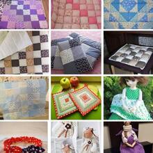 9 Pcs Fabric Bundle PreCut Squares For Patchwork Sewing DIY Craft Quilting Fabric (Bright Solid Colors) - Multicolor - View 7