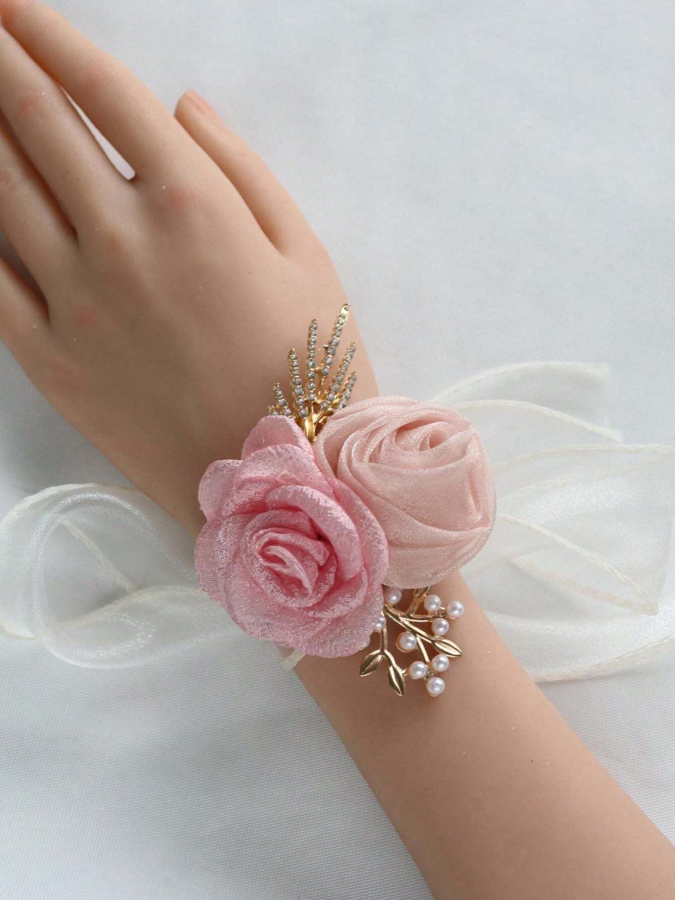 Broche De Organza Dorado Antiguo: Broche De Ramillete De Rosa Dorada, Flor De Tela Hecha A Mano, Para Fiesta De Bodas. - España