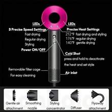 ZTECH SwiftDry - 3-Speed Hair Dryer With 5 Attachments And Advanced Temperature Control, Red - Đỏ - Xem 3