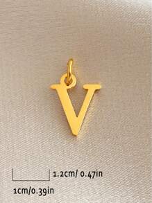 1 Peça Pingente Inicial banhado em ouro em aço inoxidável, banho a vácuo antidesbotamento, para fazer pulseiras e colares DIY