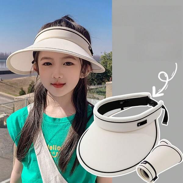 1 peça Chapéu de Sol Dobrável Unissex com Proteção UV, Cor Aleatória