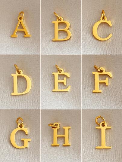1 pezzo Ciondolo Iniziale placcato in oro in acciaio inossidabile, placcatura a vuoto antiscolorimento, per la creazione di braccialetti e collane fai-da-te