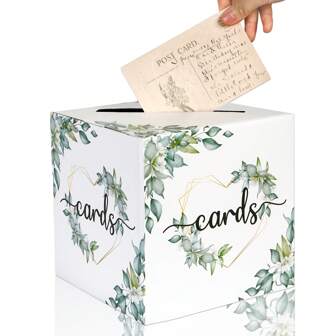 White Wedding Card Box With Lock, PVC Gift Card Box For Wedding Reception, Daisy DIY Wedding Money Envelope Card Box For Party Graduation B Shower Birthday Decorations C Style