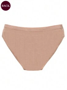 4 条装女士纯色中腰内裤，舒适、透气、亲肤、宽腰带设计，适合日常穿着