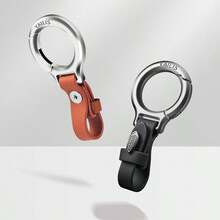 Llavero de metal simple y elegante para las llaves del coche de hombres y mujeres - Marrón - Ver 4