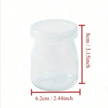 6pcs Glass Yogurt Containers, Home Kitchen Dessert Yogurt Jars With Lids, Glass Pudding Jars, Heat Resistant Yogurt Glasses With Plastic Lids, Kitchen Gadgets, Kitchen Supplies, Kitchen Accessories, Home Kitchen Supplies - Clear - View 2