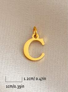 1 Peça Pingente Inicial banhado em ouro em aço inoxidável, banho a vácuo antidesbotamento, para fazer pulseiras e colares DIY