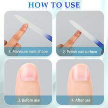 Glass Nail File For Unisex Ultra Quality, Portable Crystal Nail File With Case For Mani & Pedicure- Smooth Finish For Natural & Acrylic Nails, Unique Gifts - Multicolor - View 3