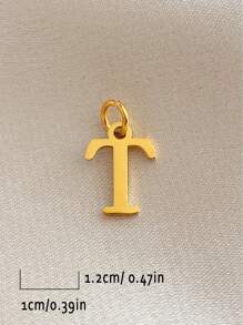 1 Peça Pingente Inicial banhado em ouro em aço inoxidável, banho a vácuo antidesbotamento, para fazer pulseiras e colares DIY
