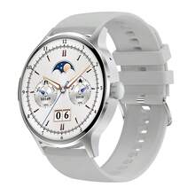 智能手錶，全觸控螢幕智慧手錶，IP68防水/睡眠/心率/健身追蹤手錶，適用於Android和iOS手機，男女皆宜（通話功能） - 銀色 - 查看 12