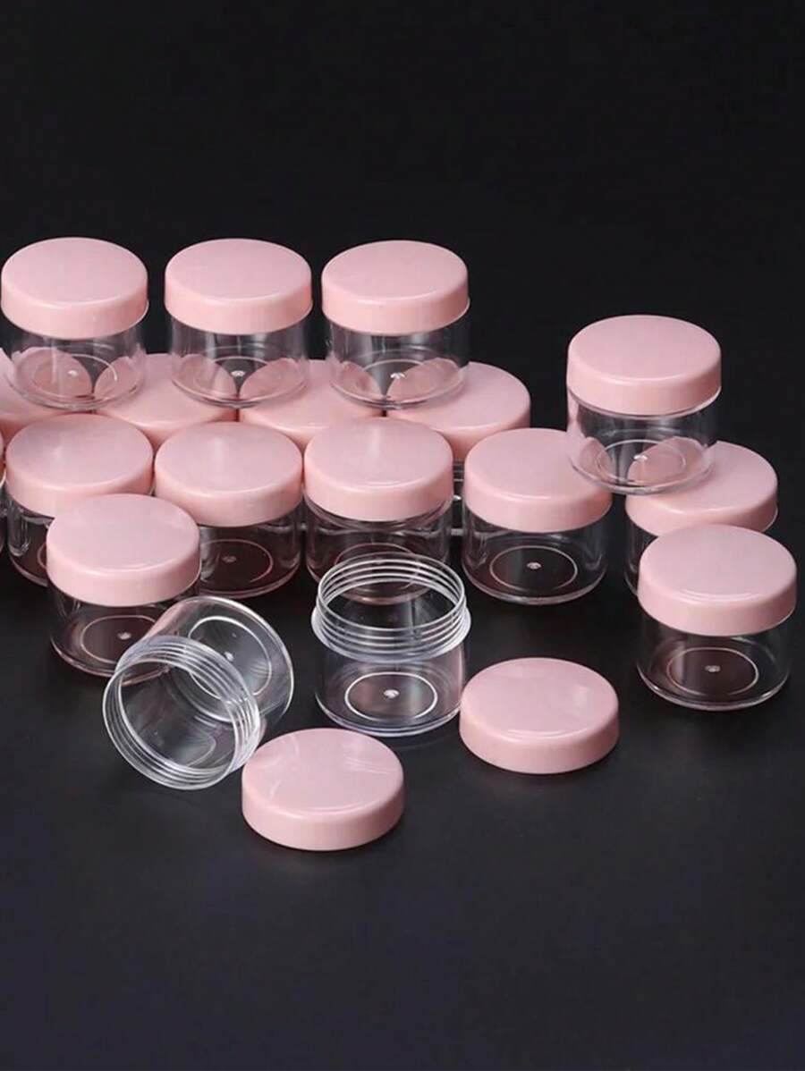 30Pcs 20g Mini Portable Round Pot Bottles Travel Sample Empty Container For Facial Cream Shampoo Lotion (Pink) - Pink - View 1