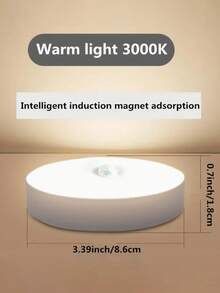 2 件装智能 LED 运动传感器小夜灯，无线磁吸收小夜灯，人体感应小夜灯，适用于卧室、楼梯、床边、客厅、走廊、浴室、衣柜、家庭室内照明装饰