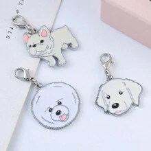 1pc Bulldog Keychain Animals Dogs Pendants Jewelry Making DIY Tag Handmade Crafts Charms Lovely Dog Jewelry Gifts Car Accessories Bag Charm
