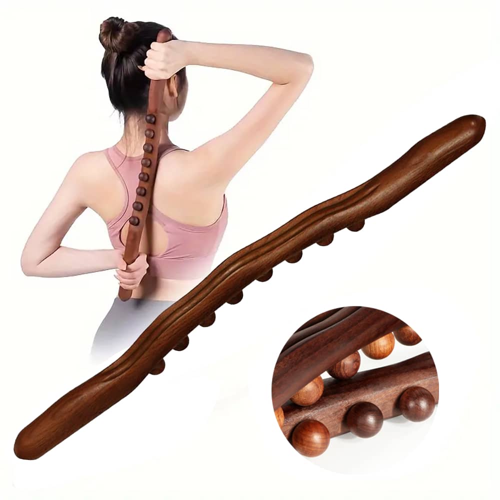 1 dụng cụ massage bằng gỗ giúp định hình cơ thể, thư giãn, massage cổ và lưng, chân, bắp chân, massage toàn thân, thích hợp cho gia đình - màu nâu - Xem 1