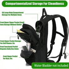 Hydration Backpack , Tactical Molle Water Backpack For Men Women, Hydration Pack For Hiking, Biking, Running And Climbing(Only Backpack) - Black - View 3