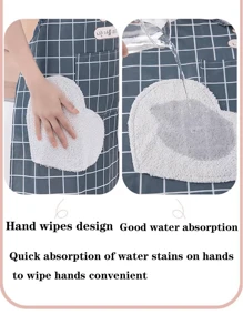 1pc Grid Pattern Apron, Suitable For Home Cleaning, Kitchen Cleaning, Anti-Fouling, Waterproof,Kitchen,Bathroom,Home,Household Supplies - Multicolor - View 4