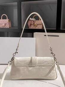 Dedoo 1pc Handbag 2024 New Fashion Handbag Joker Cowboy Long Stick Handbag 2024 New Advanced Texture Niche Original Shoulder And Underarm Slung, Suitable For Travel, Dating, Shopping, White-Collar Workers To Wear, Send Girlfriends Girlfriends And Other Scenarios. - 白色 - 查看 5