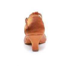 Zapatos De Baile Latino Profesionales En Forma De T, Zapatos De Salsa Y Bachata Para Mujer Con Tacón De 5cm - Marrón - Ver 4