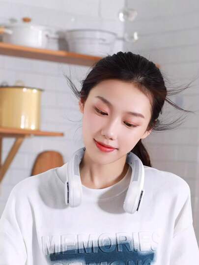 Ventilador de Cuello Mini Recargable - Enfriador de Aire Portátil sin Aspas con 3 Velocidades para Deportes y Actividades de Verano