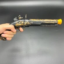 Pistola de Pirata do Caribe de Plástico, Brinquedo de Cosplay de Pirata, Acessório e Brinquedo de Arma para Fantasia de Personagem de Halloween, Acessório para Peça de Teatro, Festa e Festival, Adequado Tanto para Homens Quanto para