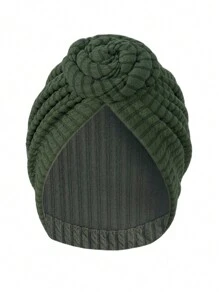 1 peça Chapéu/Cachecol envolvente elástico feminino em cores sólidas/multi-cores, novo Beanie com Nó Retrô, Faixa de cabeça Europeia e americana elegante e versátil, mantém aquecido