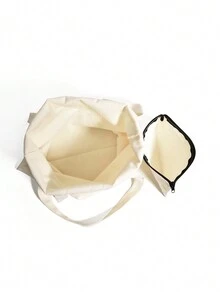 文字印花2入組獨特手提袋套裝，包，可折疊，大容量，可個性化照片，卡通印花，派對，禮品，定制，時尚，輕便可愛，後面有啟發性信息的返校畢業禮物，適用於老師節日購物袋 - 米色 - 查看 7