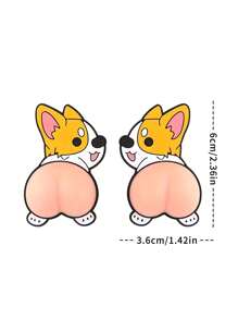 2pcs Puppy Themed Silicone Soft Squeeze Anti-Collision Pressure Relief Toy For Car/Fridge - Pink - View 7