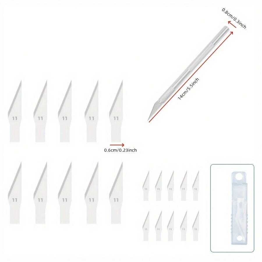 Hobby Knife Precision Stainless Steel Craft Knife Set For DIY Art Work Cutting 1 Handles And