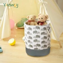 Yiuswoy Yiuswoy Animal Pattern Laundry Basket Foldable Large Storage Basket Thickened Fabric Toys Basket, Home Decor Hamper For Bathroom, Bedroom, Living Room, Playroom, Dormitory
