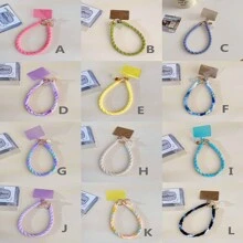 Cinta de cordón para identificación o celular en colores pastel tipo macarrón con correa de mano para iluminación nocturna