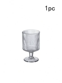 1/4 piezas, vaso de vidrio con rayas verticales elegante para café, jugo, helado, yogurt, agua con gas