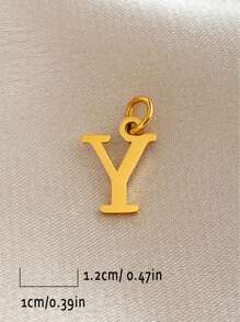 1 Peça Pingente Inicial banhado em ouro em aço inoxidável, banho a vácuo antidesbotamento, para fazer pulseiras e colares DIY
