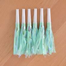 6pcs/Pack Pink Tassel Whistle Horn For Adult Party, Birthday Party, Cheerleading,Wedding Whistles, Small Gift,Christmas,Valentine's Day, Birthday, Party Horn A Variety Of Color Whistles Creative Small Gifts